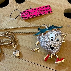 Betsey Johnson Running Strawberry Necklace